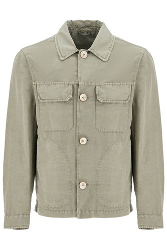 Linen And Cotton Gabardine Overshirt - Brunello Cucinelli - Modalova