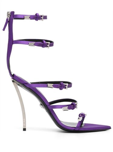 Pin-point Sandals With Straps In Leather Woman - Versace - Modalova