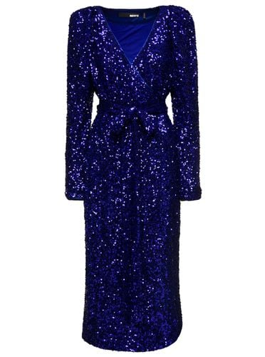 Long Wrap Dress With All-over Sequins In Stretch Polyester Woman Rotate - Rotate by Birger Christensen - Modalova