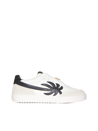 Palm Beach University White Leather Sneakers - Palm Angels - Modalova