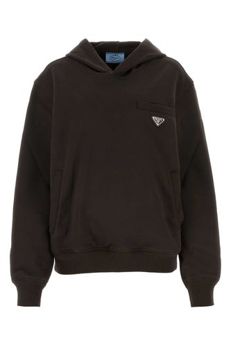 Prada Dark Brown Cotton Sweatshirt - Prada - Modalova
