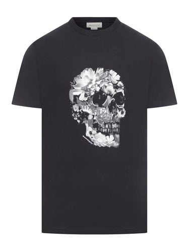 Wax Flower Skull Cotton T-shirt - Alexander McQueen - Modalova