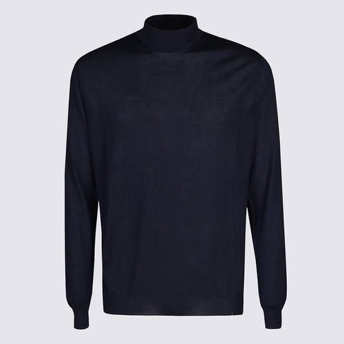 Malo Blue Wool Knitwear - Malo - Modalova