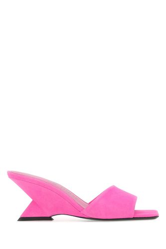 Fluo Pink Suede Cheope Mules - The Attico - Modalova