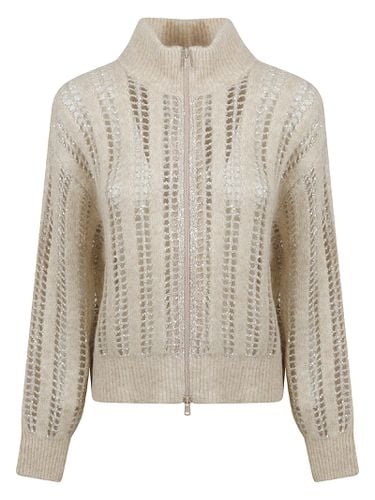 Glittery Zipped Cardigan - Brunello Cucinelli - Modalova