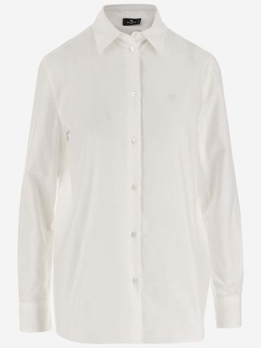 Etro Cotton Poplin Shirt With Logo - Etro - Modalova