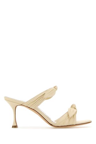 Ivory Nappa Leather Lollo Mules - Manolo Blahnik - Modalova