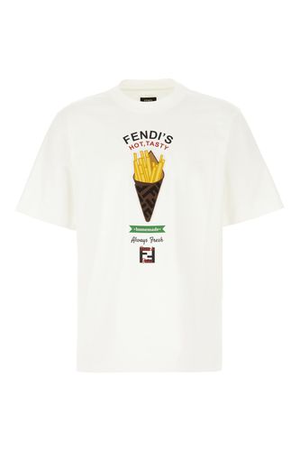 Fendi White Cotton T-shirt - Fendi - Modalova