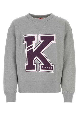 Melange Grey Cotton Varsity Sweatshirt - Kenzo - Modalova