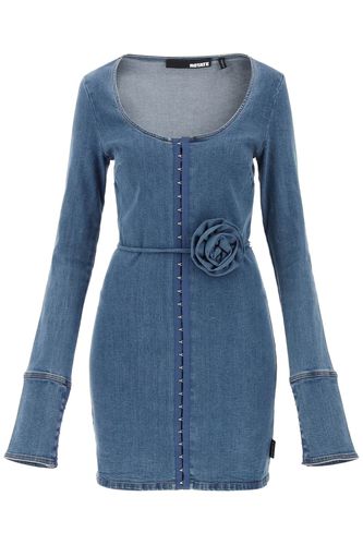 Stretch Denim Scoop Neck Mini Dress - Rotate by Birger Christensen - Modalova