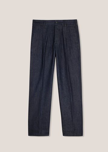 Aantioco Pleated Cotton Denim Stretch Trousers - doppiaa - Modalova