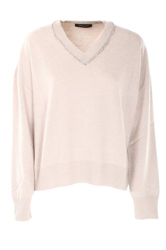 Sequin-detailed V-neck Knitted Jumper - Fabiana Filippi - Modalova