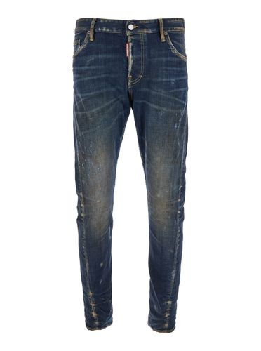 Sexy Twist Jeans With Used Effect And Rips In Stretch Cotton Denim Man - Dsquared2 - Modalova