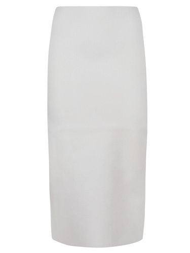 High Waist Rear Slit Ribbed Midi Skirt - Victoria Beckham - Modalova