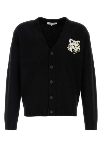 Maison Kitsuné Black Wool Cardigan - Maison Kitsuné - Modalova