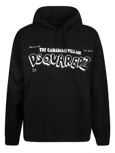 Logo Printed Drawstring Hoodie - Dsquared2 - Modalova