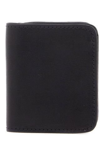 Black Kangaroo Leather Wallet For Men With Snap Closure And Compartments - Guidi - Modalova