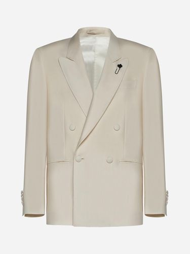 Linen And Wool Double-breasted Blazer - Lardini - Modalova