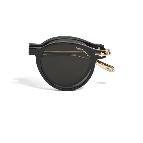 Lunettes de Soleil Ovales Pliables avec Monture Injectée - Injection plastique - MB135569 - Solaires - MONTBLANC - Modalova
