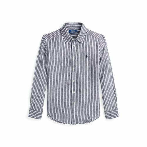 Camicia Di Lino A Maniche Lunghe A Righe Taglie S - polo ralph lauren - Modalova