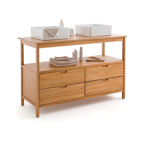 Mobile Sotto Doppio Lavabo In Acacia L130cm, Cheira - la redoute interieurs - Modalova