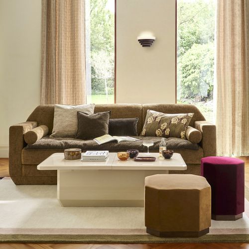 Manoki Striped Velvet Rectangular Cushion Cover - LA REDOUTE INTERIEURS - Modalova