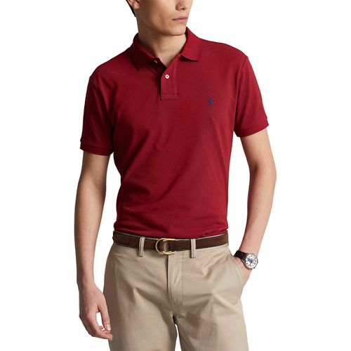 Polo Slim In Cotone Pony Player Ricamato Uomo Taglie L - polo ralph lauren - Modalova