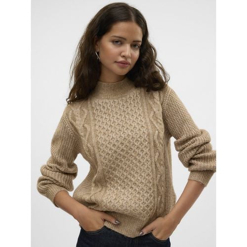 Maglione con collo alto, maglia a trecce - VERO MODA - Modalova