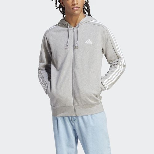 Giacca Con Cappuccio E Zip Essentials A 3 Bande Uomo Taglie XXL - adidas sportswear - Modalova