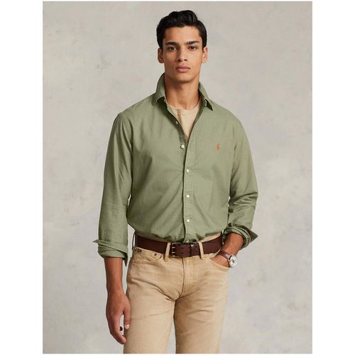 Camicia aderente chino con logo ricamato - POLO RALPH LAUREN - Modalova