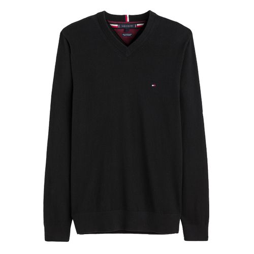 Pull scollo a V in cotone pima e cachemire - TOMMY HILFIGER - Modalova