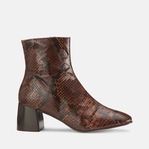 Python Print Leather Ankle Boots - LA REDOUTE COLLECTIONS - Modalova