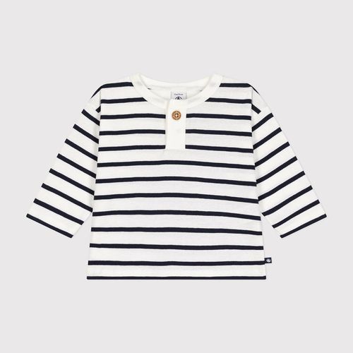 T-shirt A Maniche Lunghe In Cotone A Righe Taglie 18 mesi - 81 cm - petit bateau - Modalova