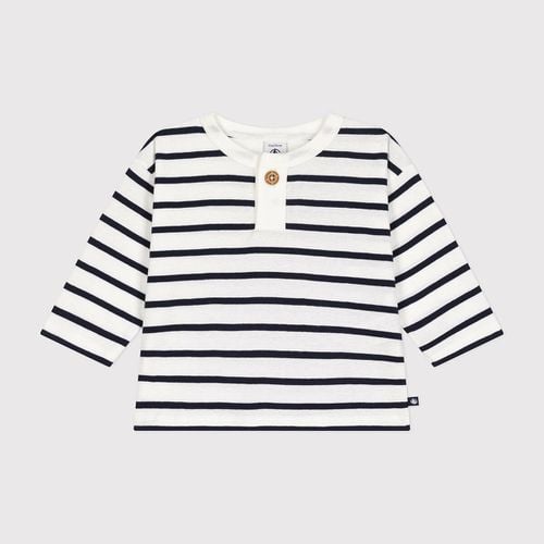 T-shirt A Maniche Lunghe In Cotone A Righe Taglie 6 mesi - 67 cm - petit bateau - Modalova