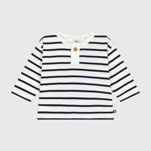 T-shirt a maniche lunghe in cotone a righe - PETIT BATEAU - Modalova