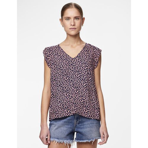 Blusa fantasia, scollo a V - PIECES - Modalova