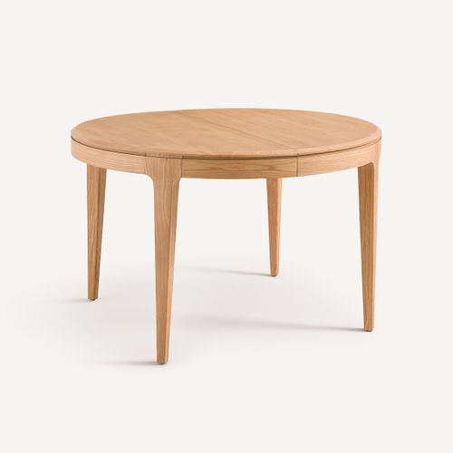 Sanara Extendable 4-8 Seater Round Table in Solid Oak and Veneer - AM.PM - Modalova