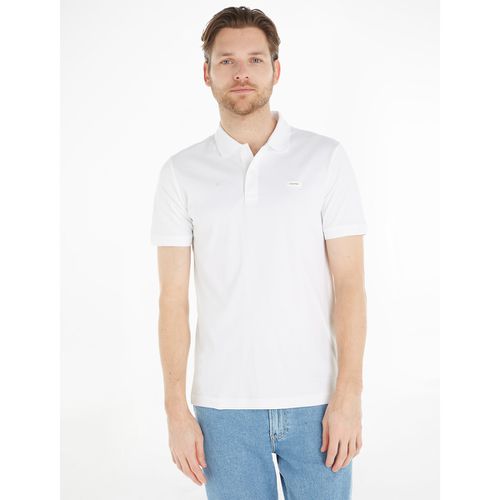 Polo slim fit in cotone con logo sul petto - CALVIN KLEIN - Modalova