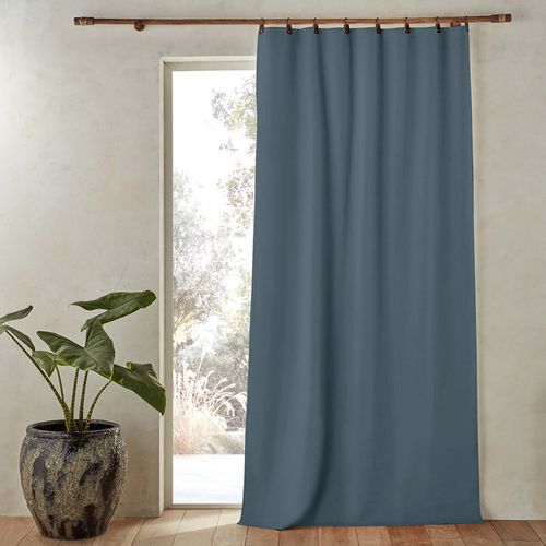 Tenda Lino Lavato Oscurante Passanti In Pelle, Private Taglie 140 x 350 cm - am.pm - Modalova