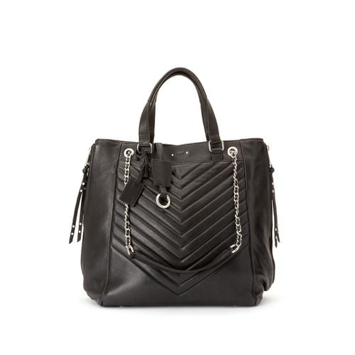 Borsa Tote Le 1440 In Pelle Nera Con Trapuntatura Chevron - ikks - Modalova