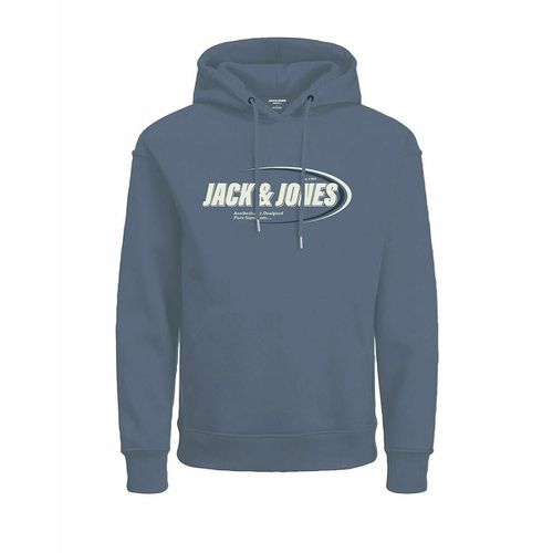 Felpa dritta con cappuccio e logo - JACK & JONES - Modalova