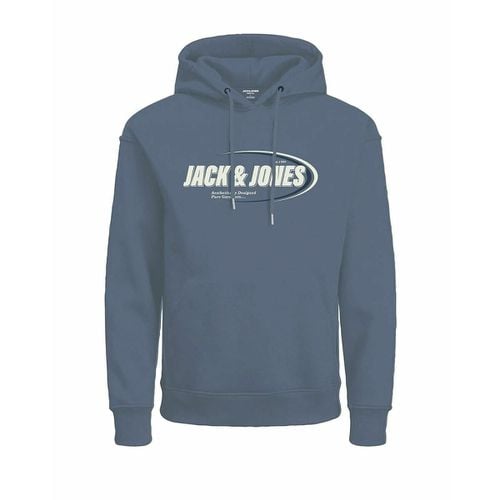 Felpa dritta con cappuccio e logo - JACK & JONES - Modalova