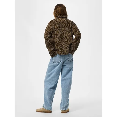 Leopard Print Fleece Jacket - Pieces - Modalova