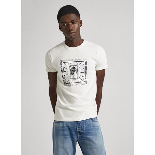 T-shirt Slim Maniche Corte Con Logo Stampato Uomo Taglie XXL - pepe jeans - Modalova