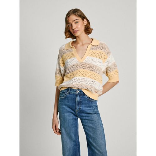 Maglione In Maglia Ricamata, Maniche Corte - pepe jeans - Modalova