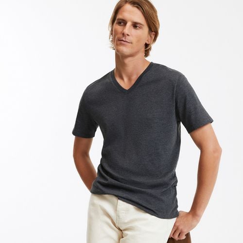 T-shirt Scollo A V Maniche Corte In Cotone Bio Uomo Taglie S - la redoute collections - Modalova