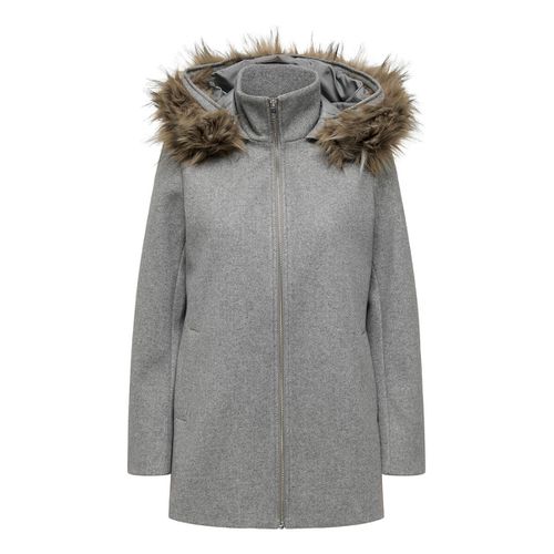 Cappotto Con Cappuccio, Collo Alto Grigio Donna Taglie XXL - only petite - Modalova