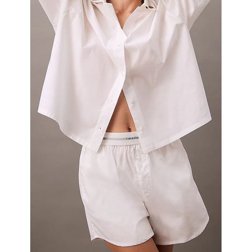 Pantaloncini da notte in popeline di cotone - CALVIN KLEIN UNDERWEAR - Modalova
