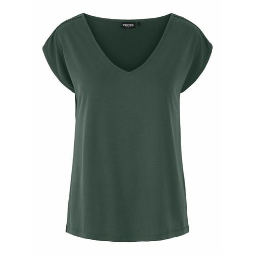 T-shirt A Maniche Corte, Gioielli Sulle Spalle Donna Taglie XS - pieces - Modalova