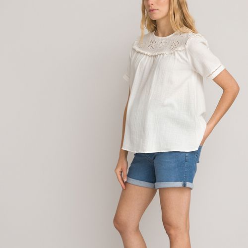 Blusa Premaman, Con Plastron Ricamato Donna Taglie 38 (FR) - 42 (IT) - la redoute collections - Modalova